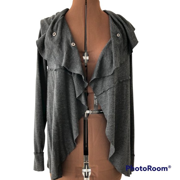 Grey Empire Waist Ruffled Cardigan - Picture 7 of 8